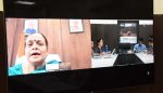 Jalshakti Abhiyan Haryana Chairperson Mrs. Keshni Anand Arora giving directions to the officers in the video conference