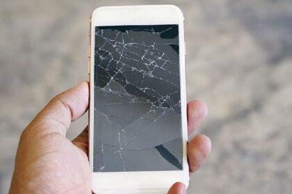 broken screen of smartphone