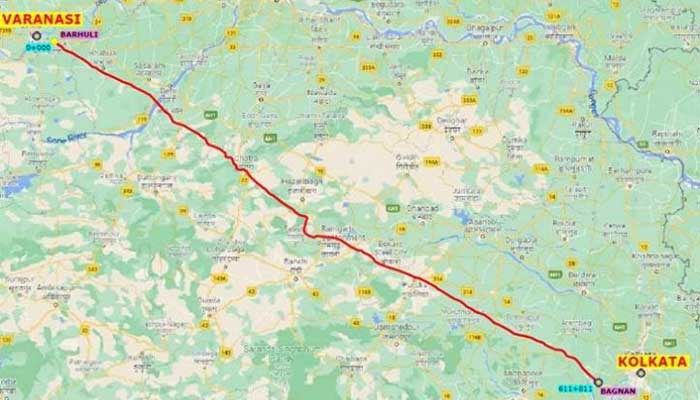 Varanasi-kolkata greenfield expressway map
