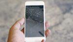 broken screen of smartphone