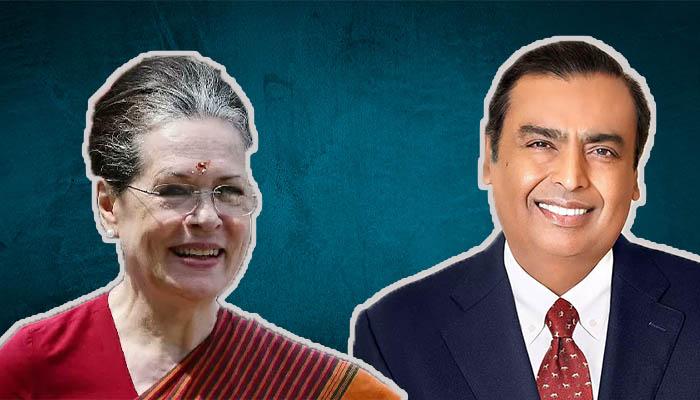 Mukesh Ambani Sonia Gandhi